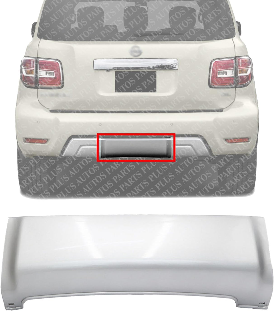 Rear Bumper Center Lower Filler Direct Replacement Compatible With 2017-2018 Nissan Armada NI1180120 850185ZW0B