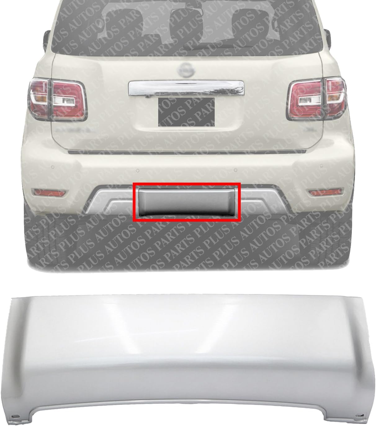 Rear Bumper Center Lower Filler Direct Replacement Compatible With 2017-2018 Nissan Armada NI1180120 850185ZW0B