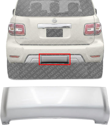 Rear Bumper Center Lower Filler Direct Replacement Compatible With 2017-2018 Nissan Armada NI1180120 850185ZW0B