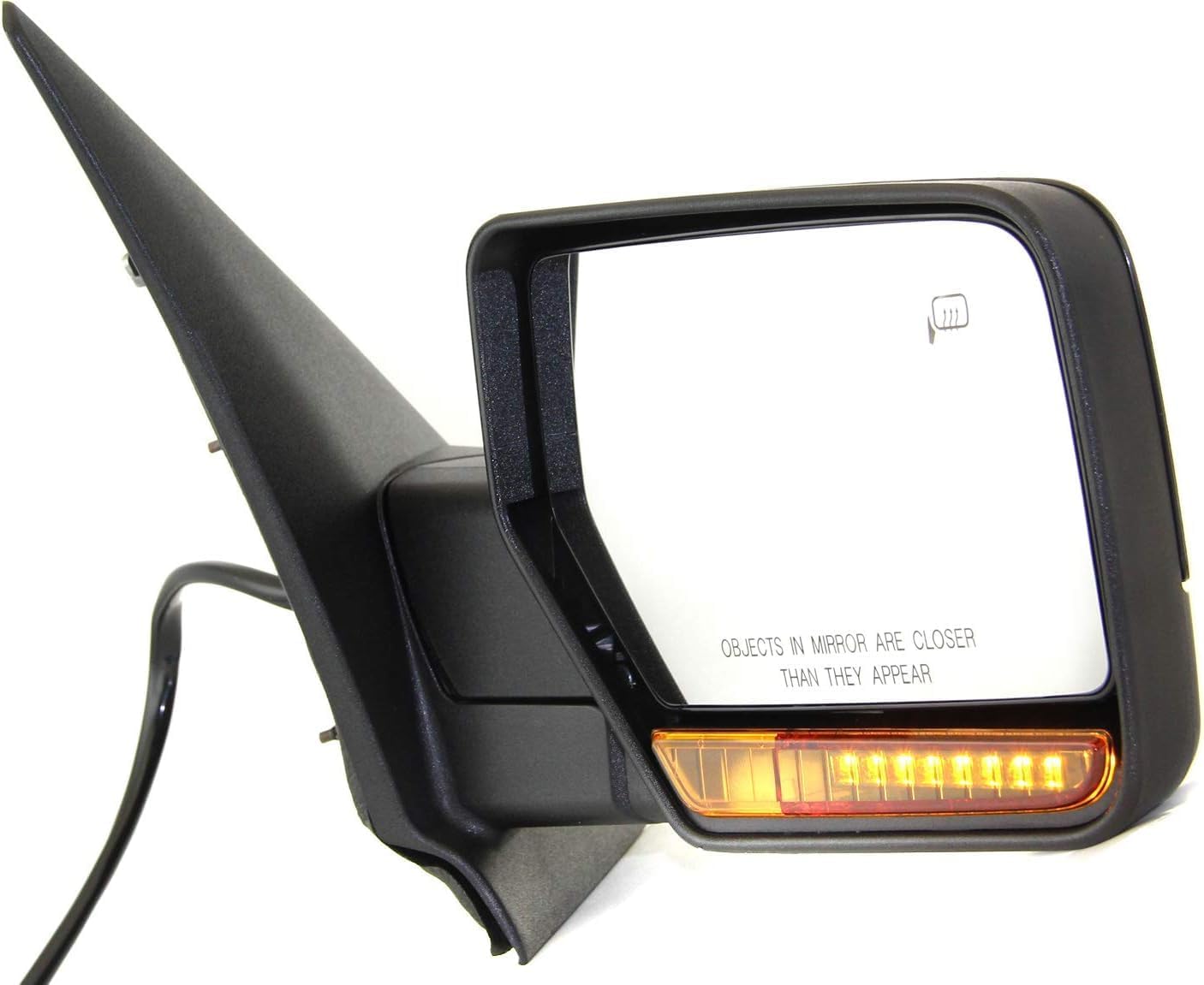 Front Power Mirror Manual Folding Heated Textured Right Passenger Side Direct Replacement Compatible With 2011 Ford Expedition FO1321363 8L1Z17682BA BL1Z17682BA-PFM