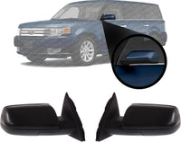 Set of 2 Front Power Mirror Manual Folding Heated Primed Right Passenger & Left Driver Side Direct Replacement Compatible With 2009-2012 Ford Flex FO1320359 FO1321359 8A8Z17683BA