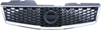 Front Grille Chrome Shell/Painted Dark Gray Insert Direct Replacement Compatible With 2007-2012 Nissan Sentra NI1200235 62070ZE90B