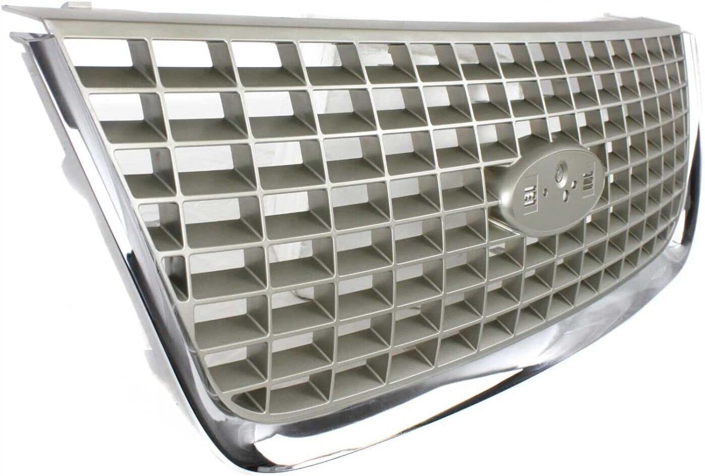 Front Grille Chrome Shell with Painted Silver Insert Direct Replacement Compatible With 2003-2006 Ford Expedition FO1200400 2L1Z8200BAA
