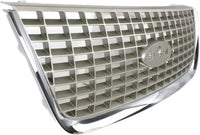 Front Grille Chrome Shell with Painted Silver Insert Direct Replacement Compatible With 2003-2006 Ford Expedition FO1200400 2L1Z8200BAA