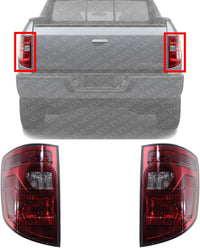 Set Of 2 Tail Light Lens and Housing Plastic Left Driver & Right Passenger Side Direct Replacement Compatible With 2009-2014 Honda Ridgeline HO2819140 HO2818140