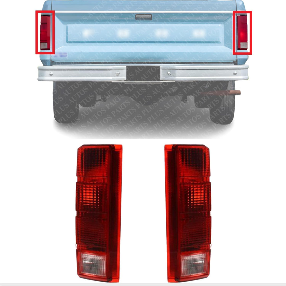 Set Of 2 Tail Light Left Driver & Right Passenger Side Direct Replacement Compatible With 1980-1986 Ford F-Series FO2800103 FO2801102 E4TZ13405B E4TZ13404B