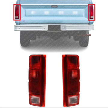 Set Of 2 Tail Light Left Driver & Right Passenger Side Direct Replacement Compatible With 1980-1986 Ford F-Series FO2800103 FO2801102 E4TZ13405B E4TZ13404B