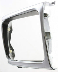 Set Of 2 Front Head Light Door Bezel Chrome Plastic Left Driver & Right Passenger Side Direct Replacement Compatible With 1992-1995 Toyota Pickup TO2513118 TO2512116