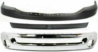Front Bumper Face Bar Chrome Steel + Inner Filler + Upper Cover Textured Direct Replacement Compatible With 2006-2009 Dodge Ram 1500 2500 3500 CH1000880 CH1002383 CH1091101
