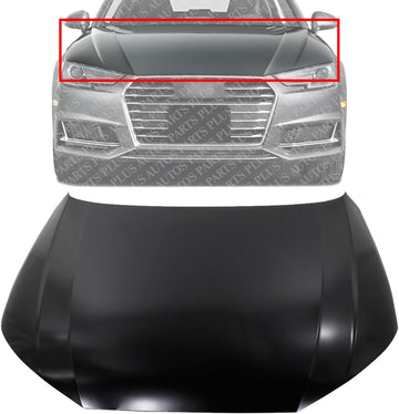 Front Hood Panel Primed Steel Direct Replacement Compatible With 2017-2020 Audi A4 / 2018-2023 S4 AU1230130 8W0823029A