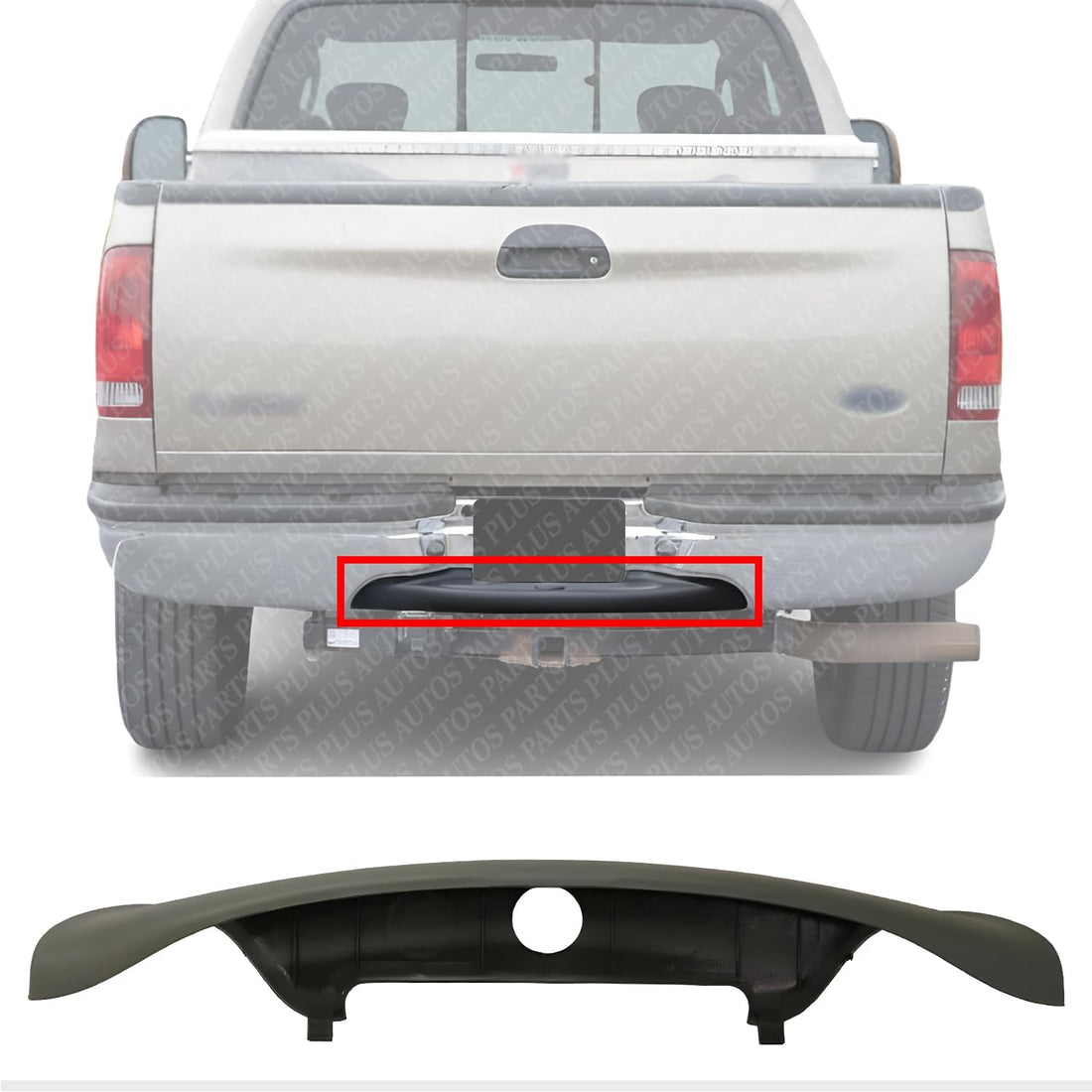AUTOS PARTS PLUS Rear Bumper Lower Step Pad Gray ABS Plastic Direct Replacement Compatible With 2003-2007 Ford F-Series Super Duty FO1191115 XL3Z17B807AB