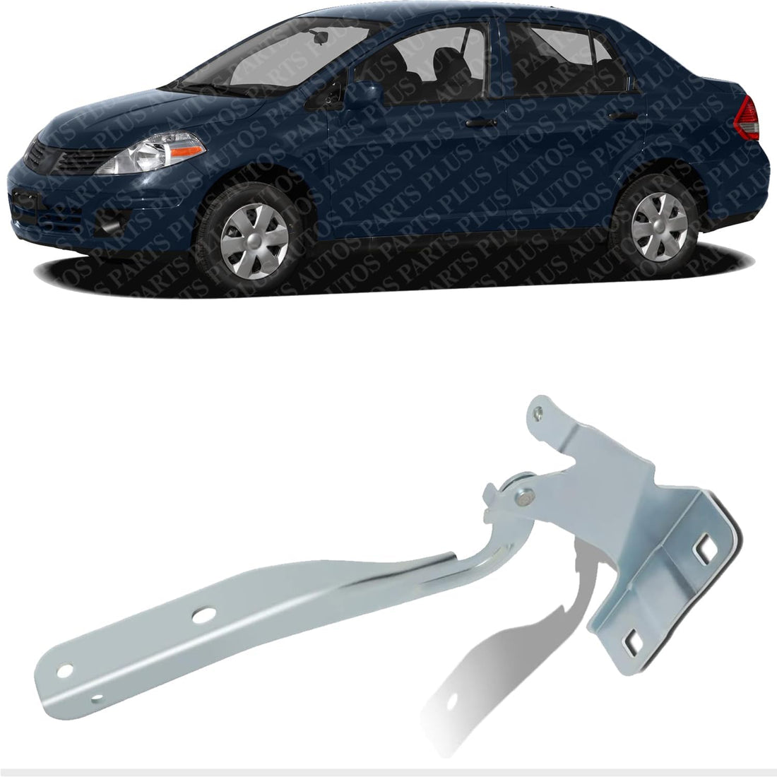 Front Hood Hinges Steel Left Driver Side Direct Replacement Compatible With 2007-2012 Nissan Versa NI1236128 65401ED00A