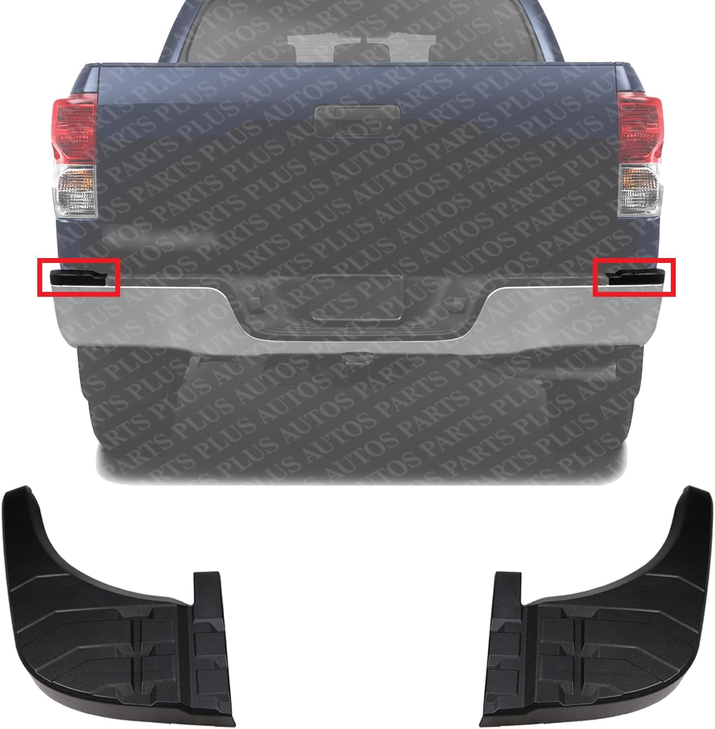 Set Of 2 Rear Bumper Step Pad Plastic Left Driver & Right Passenger Side Direct Replacement Compatible With 2007-2013 Toyota Tundra TO1197100 TO1196100 521630C040 521640C040