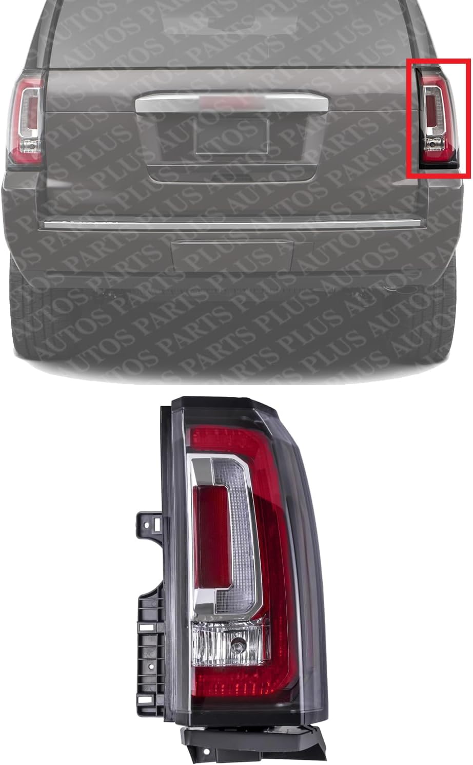 Tail Light Assembly Right Passenger Side Direct Replacement Compatible With 2015-2020 GMC Yukon/XL GM2801268 84536243