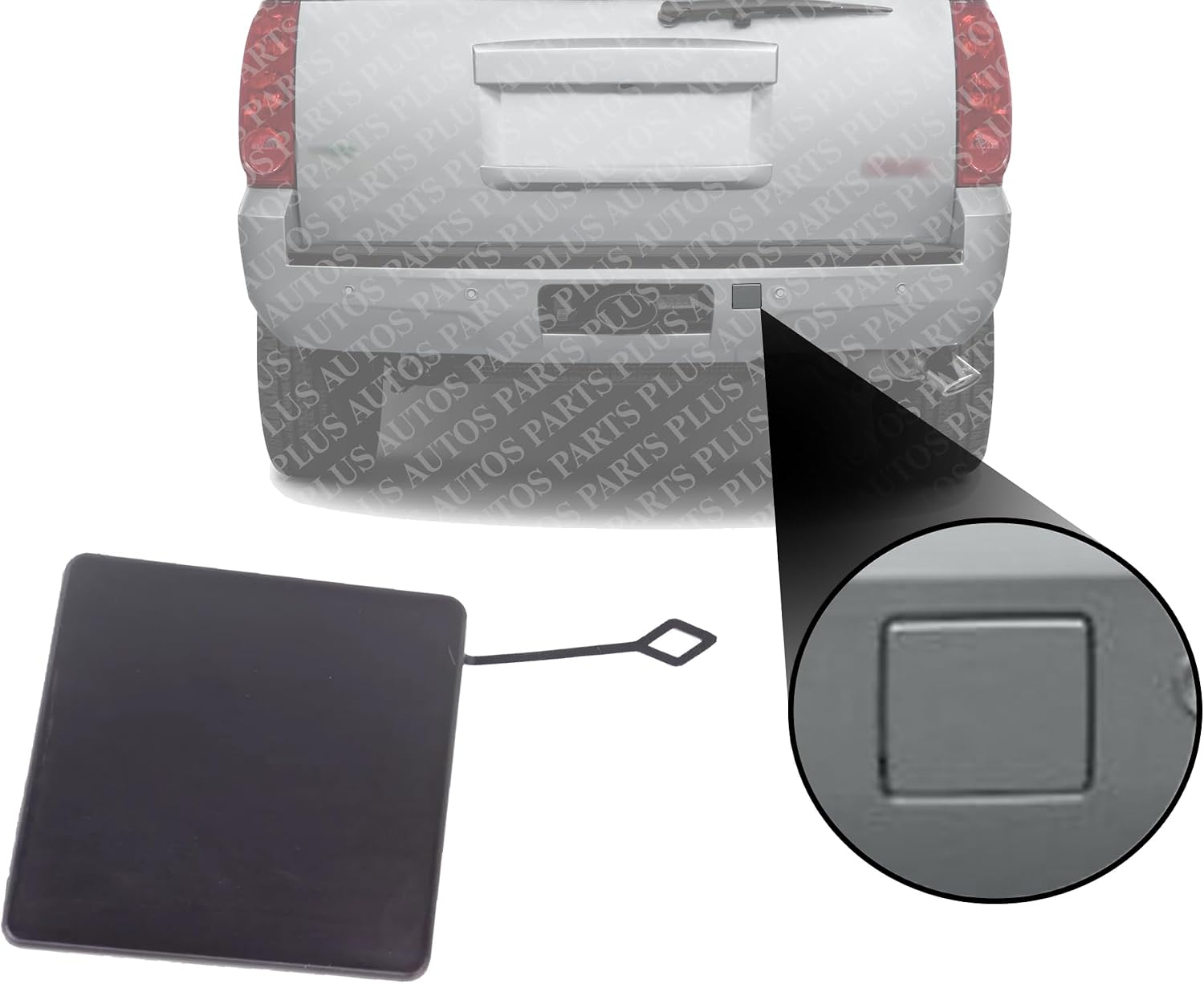 Rear Bumper Tow Hook Cover Primed Direct Replacement Compatible With 2007-2014 GMC Yukon GM1129102 15811583