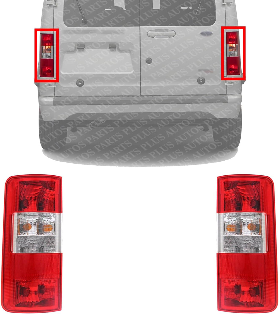Set Of 2 Tail Light Assembly Left Driver & Right Passenger Side Direct Replacement Compatible With 2010-2013 Ford Transit Connect FO2800225 FO2801225 9T1Z13405A 9T1Z13404A