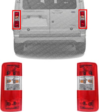 Set Of 2 Tail Light Assembly Left Driver & Right Passenger Side Direct Replacement Compatible With 2010-2013 Ford Transit Connect FO2800225 FO2801225 9T1Z13405A 9T1Z13404A