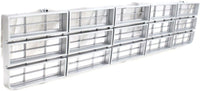 Front Grille Argent Shell And Insert + Head Lights Door Bezel Chrome Left & Right Side Direct Replacement Compatible With 1979-1980 Chevrolet/GMC C/K Series/Suburban