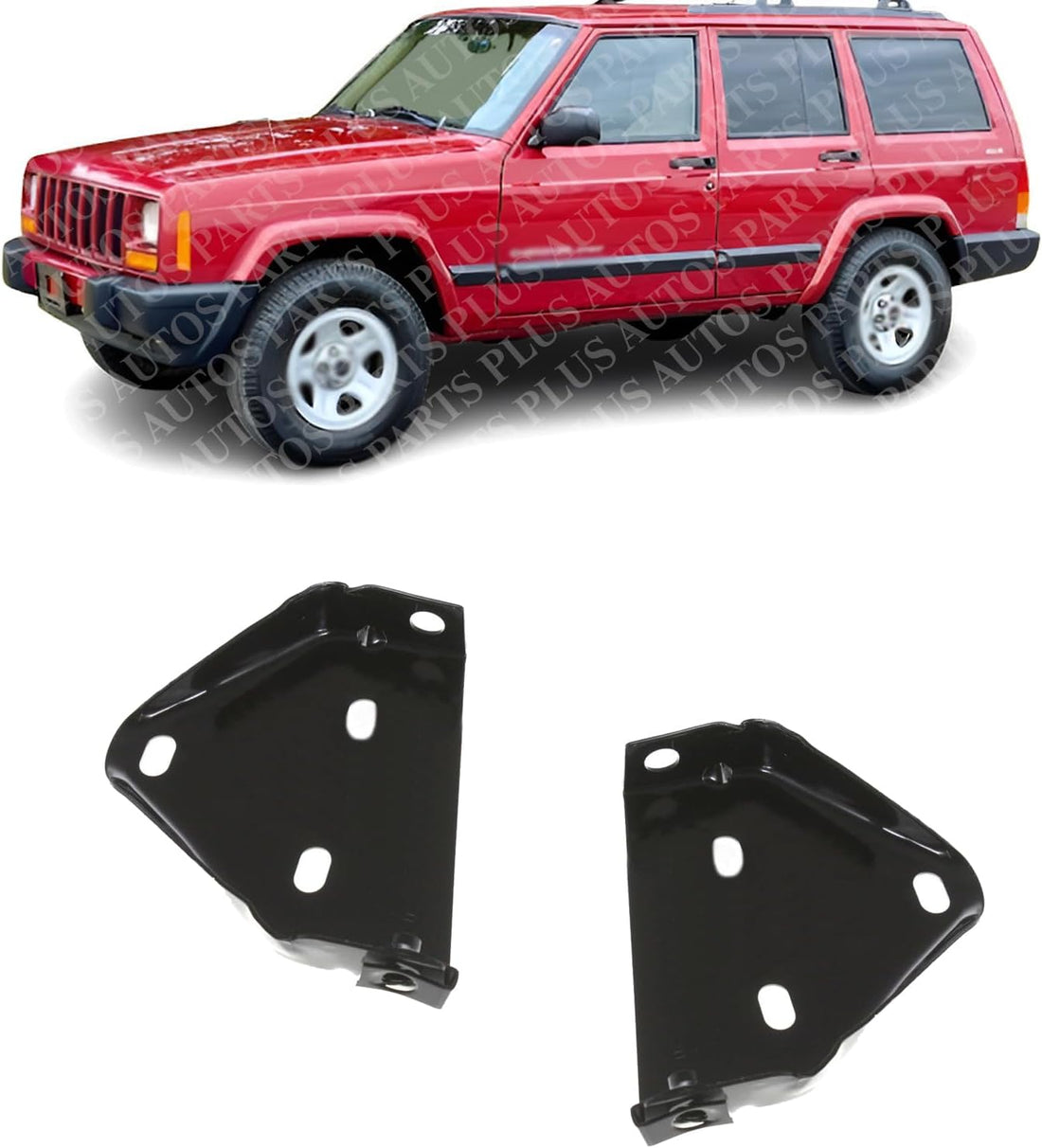Set of 2 Front Bumper Mounting Arm Bracket Left Driver & Right Passenger Side Direct Replacement Compatible with 1997-2001 Jeep Cherokee CH1067104 CH1066104 55175268AB 55175269AB
