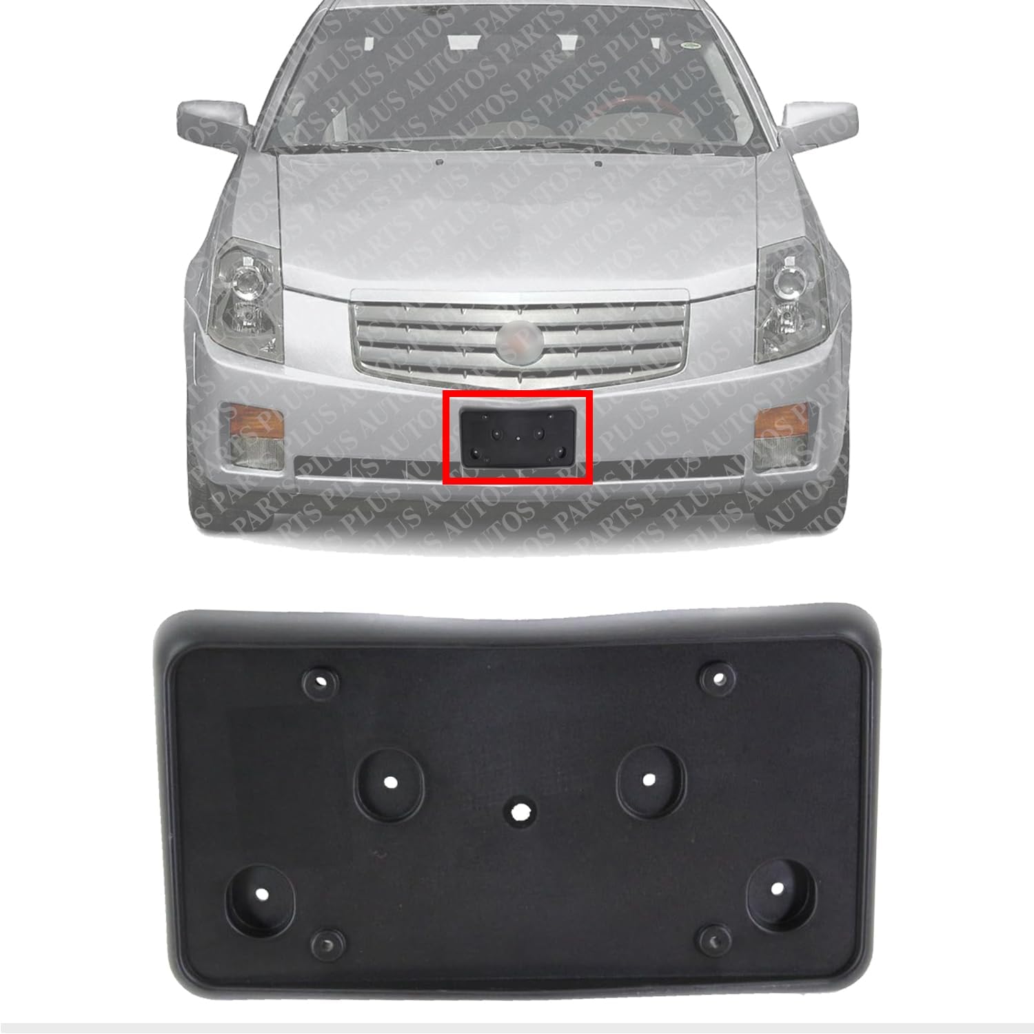 Front License Plate Bracket Direct Replacement Compatible with 2003-2007 Cadillac CTS GM1068124 25718714