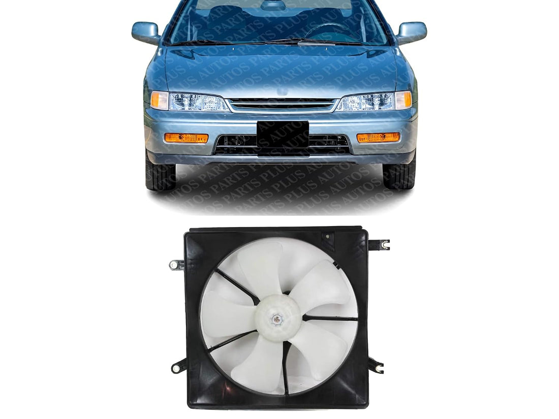 Front Radiator Fan Assembly Left Driver Side Direct Replacement Compatible with 1995-1997 Honda Accord / 1997-1999 Acura CL HO3115145 19015P0GA01-PFM