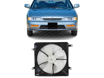 Front Radiator Fan Assembly Left Driver Side Direct Replacement Compatible with 1995-1997 Honda Accord / 1997-1999 Acura CL HO3115145 19015P0GA01-PFM