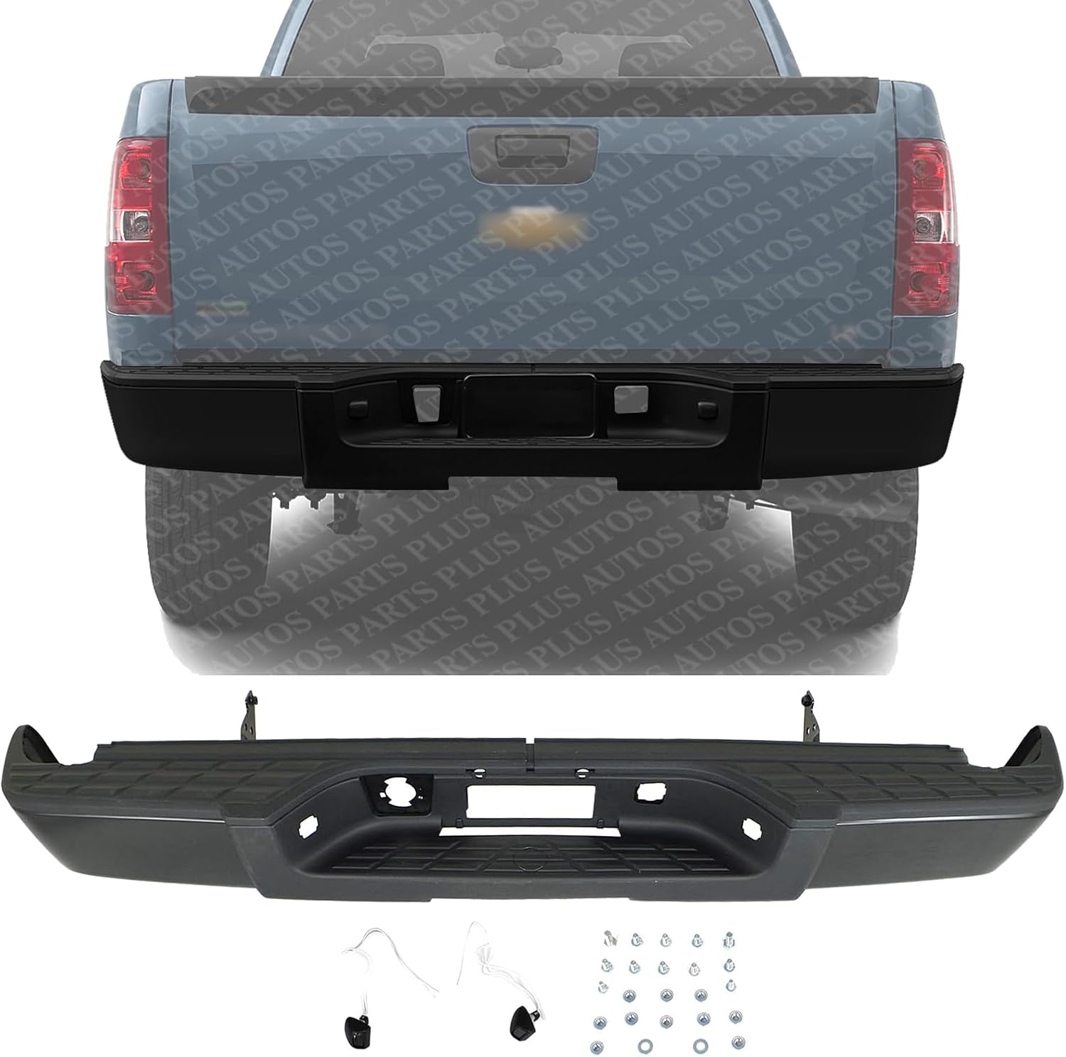 Step Bumper Face Bar Assembly Prime Steel Direct Replacement Compatible With 2007-2013 Chevrolet Silverado/GMC Sierra GM1103159