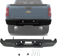 Step Bumper Face Bar Assembly Prime Steel Direct Replacement Compatible With 2007-2013 Chevrolet Silverado/GMC Sierra GM1103159