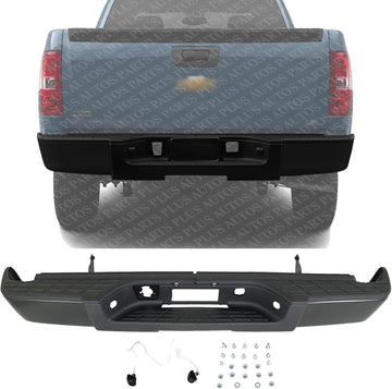 Step Bumper Face Bar Assembly Prime Steel Direct Replacement Compatible With 2007-2013 Chevrolet Silverado/GMC Sierra GM1103159