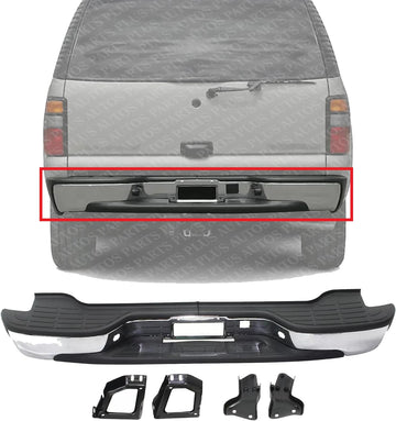 Rear Bumper Step Pad Chrome With Mounting Bracket Direct Replacement Compatible With 2000-2006 Chevrolet Suburban/GMC Yukon GM1103103