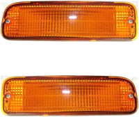 Front Bumper Primed Steel + Lower Valance Panel Textured + Signal Lights Left Driver & Right Passenger Side Direct Replacement Compatible With 1995-1997 Toyota Tacoma TO1002153