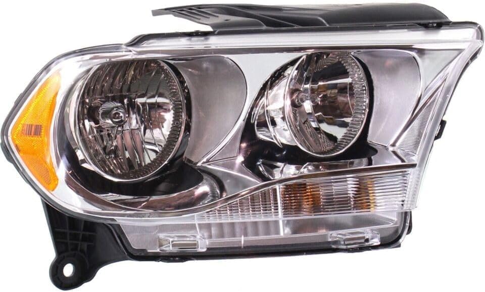 Set Of 2 Front Headlight Assembly Halogen With Chrome Interior Right Passenger & Left Driver Side Direct Replacement Compatible With 2011-2013 Dodge Durango CH2503228 CH2502228