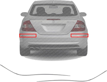 Set Of 2 Rear Bumper Side Cover Trim Chrome Left Driver & Right Passenger Side Direct Replacement Compatible With 2003-2009 Mercedes Benz CLK-Class Mb1147111 Mb1146111 2098850621