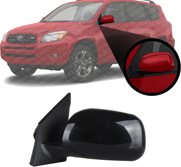 Front Power Mirror Manual Folding Non-Heated Primed Left Driver Side Direct Replacement Compatible With 2006-2008 Toyota RAV4 TO1320234 8794042810