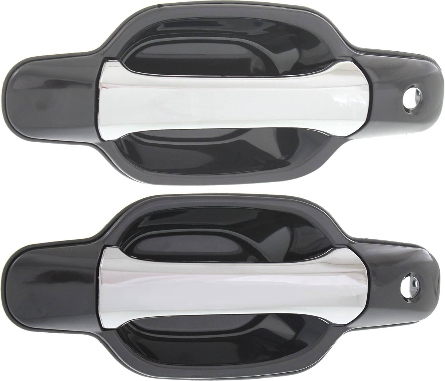 Set of 2 Front Exterior Door Handle Chrome with Smooth Black Right Passenger & Left Driver Side Direct Replacement Compatible with 2004-2012 GMC Canyon/Chevrolet Colorado 8972985350