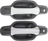 Set of 2 Front Exterior Door Handle Chrome with Smooth Black Right Passenger & Left Driver Side Direct Replacement Compatible with 2004-2012 GMC Canyon/Chevrolet Colorado 8972985350