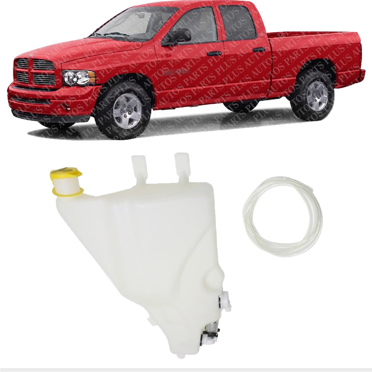 Windshield Washer Reservoir Tank With Pump Cap & Sensor Hole Direct Replacement Compatible With 1994-2001 Dodge Ram 1500 / 1994-2002 2500 3500 CH1288203 5066540AA-PFM