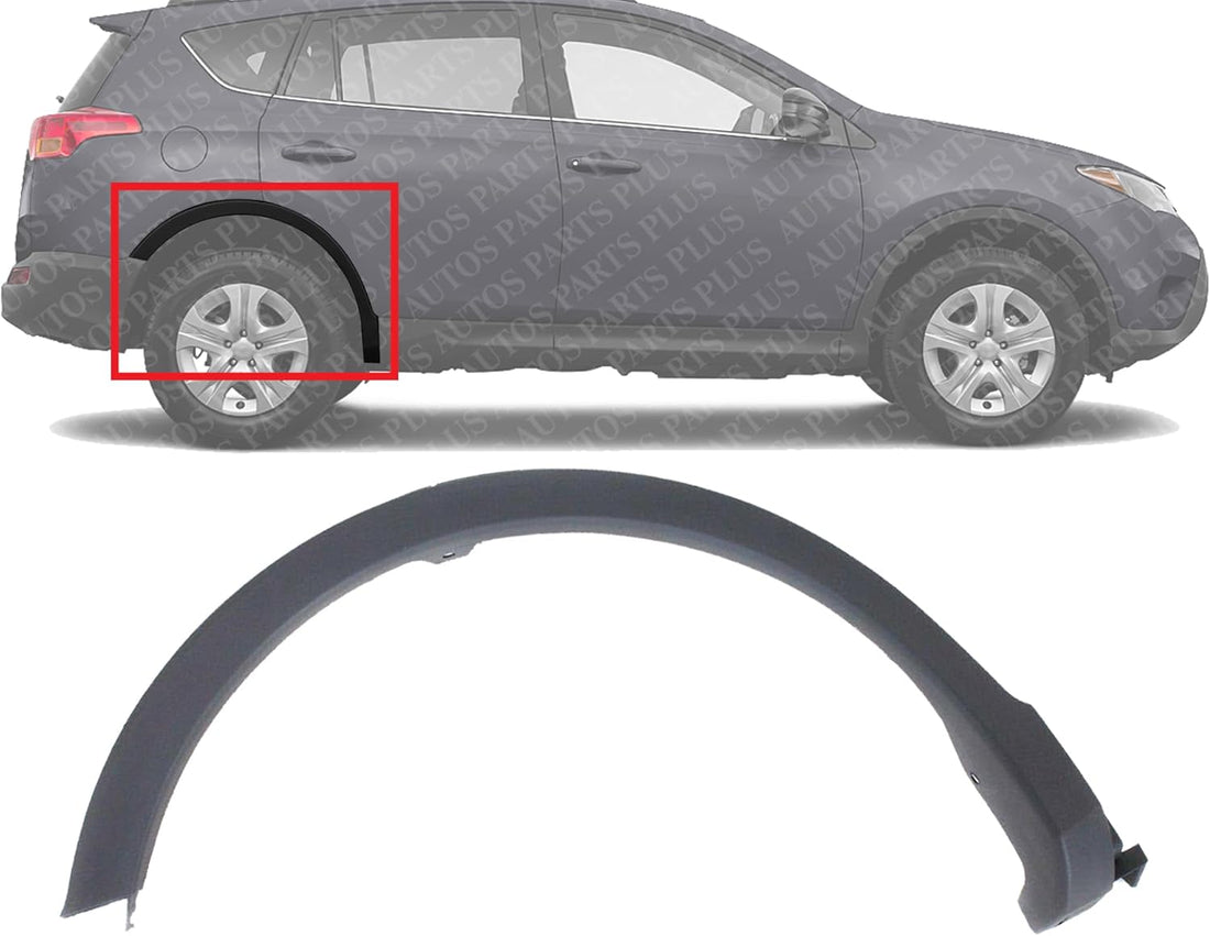 Rear Wheel Opening Molding Textured Right Passenger Side Direct Replacement Compatible with 2013-2015 Toyota RAV4 TO1791105 756050R030
