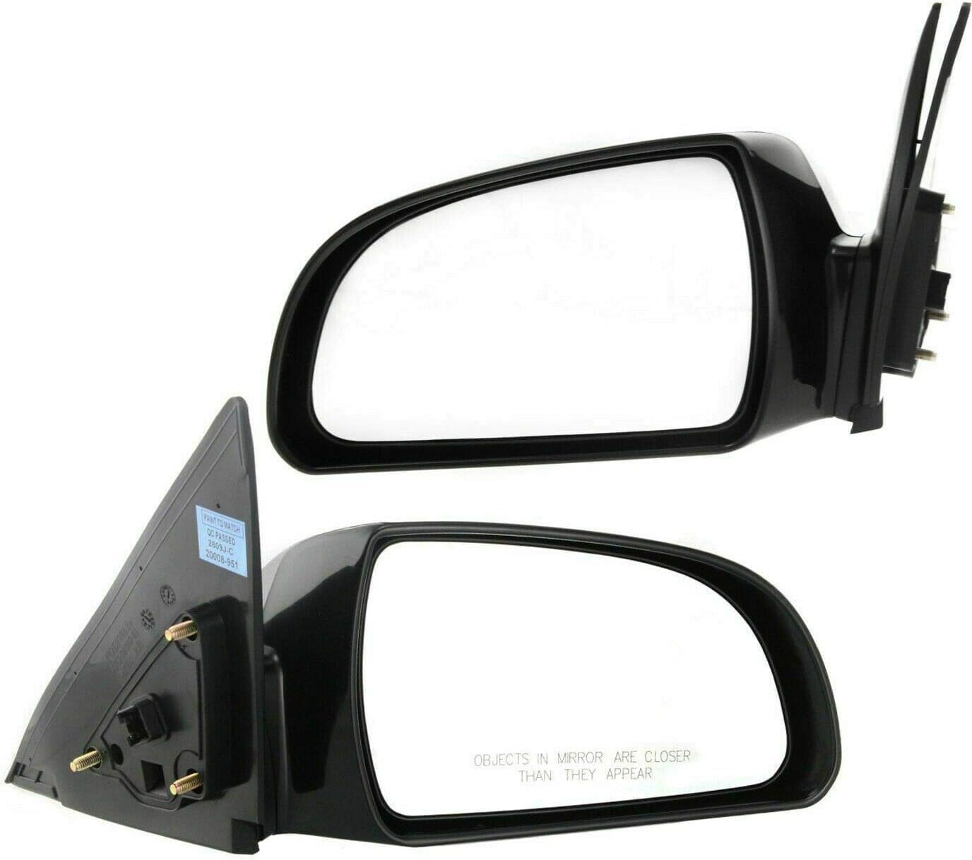 Set Of 2 Front Power Mirror Non-Folding Heated Primed Left Driver & Right Passenger Side Direct Replacement Compatible With 2006-2010 Hyundai Sonata HY1320149 HY1321149 876100A000