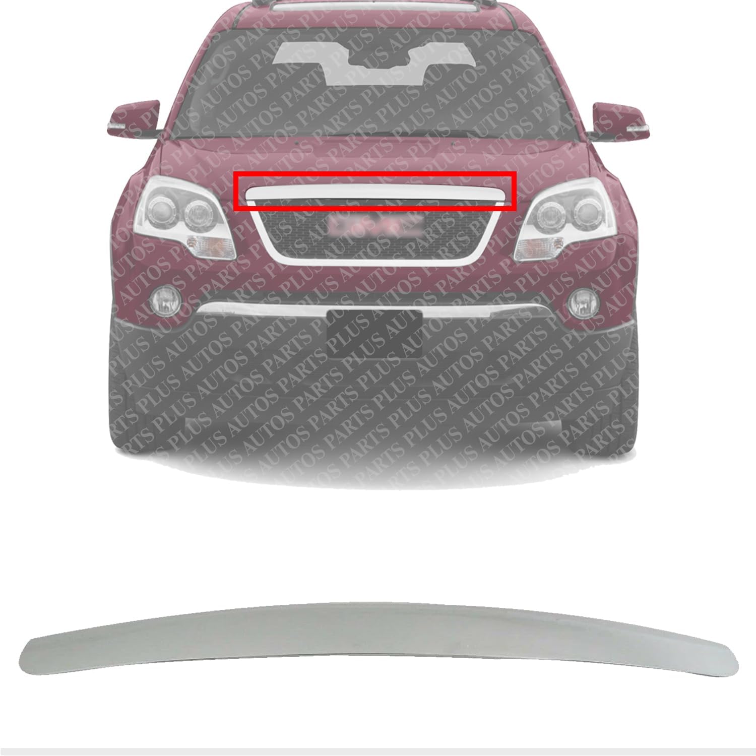 Front Hood Molding Chrome Direct Replacement Compatible with 2007-2012 GMC Acadia GM1235115 25807062