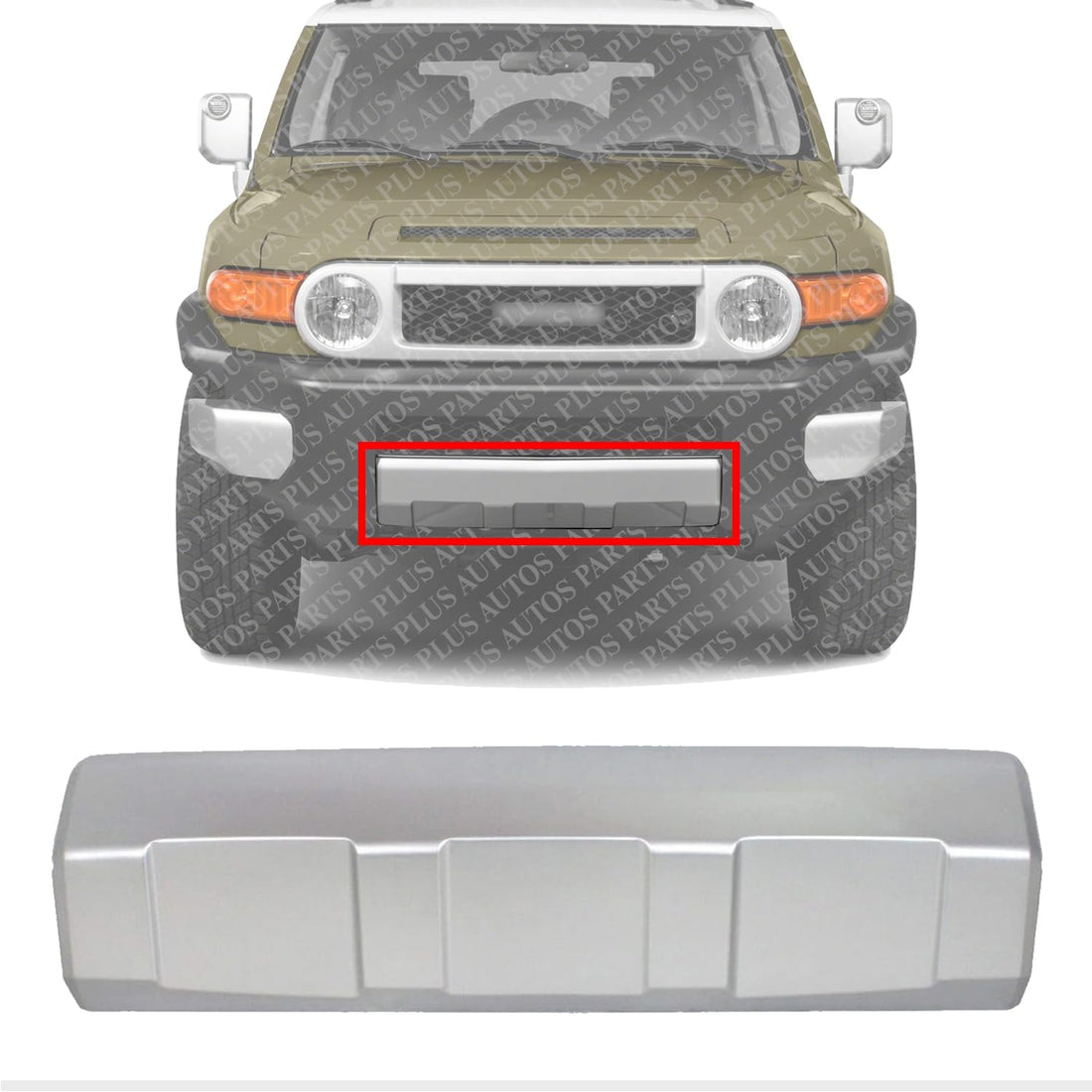 Front Lower Valance Panel Silver Direct Replacement Compatible With 2007-2014 Toyota FJ TO1095201 5390135180