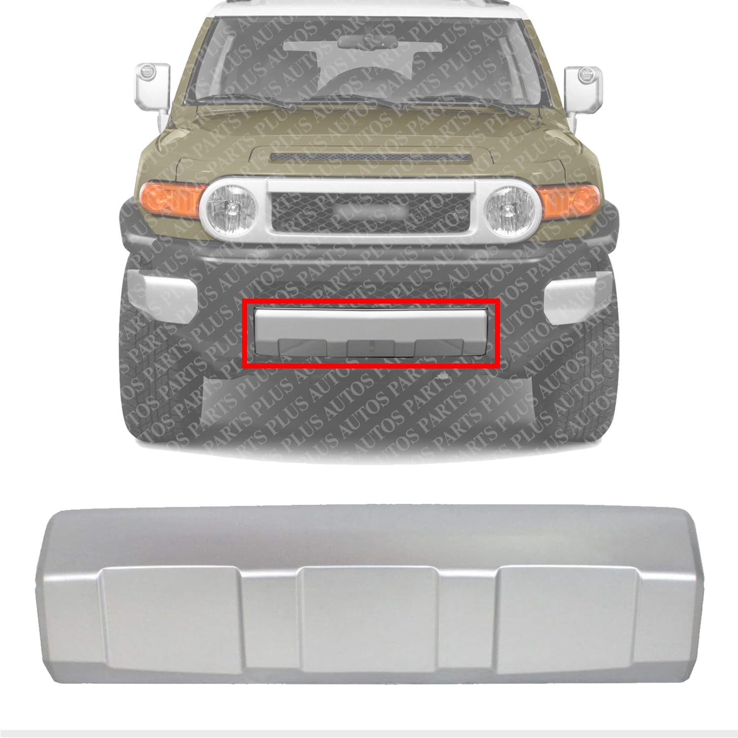Front Lower Valance Panel Silver Direct Replacement Compatible With 2007-2014 Toyota FJ TO1095201 5390135180