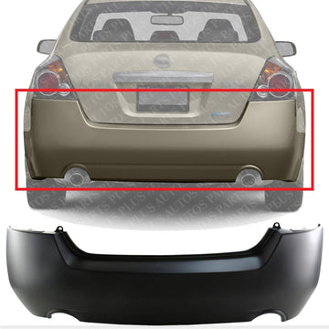 Rear Bumper Cover Primed Direct Replacement Compatible With 2007-2012 Nissan Altima NI1100248 85022JA040