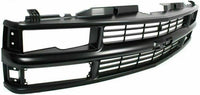 Front Grille Primed Shell And Insert Plastic + Signals & Headlights + Reflector And Marker Lamps Right & Left Side Direct Replacement Compatible With 1994-2000Chevrolet C/K Series