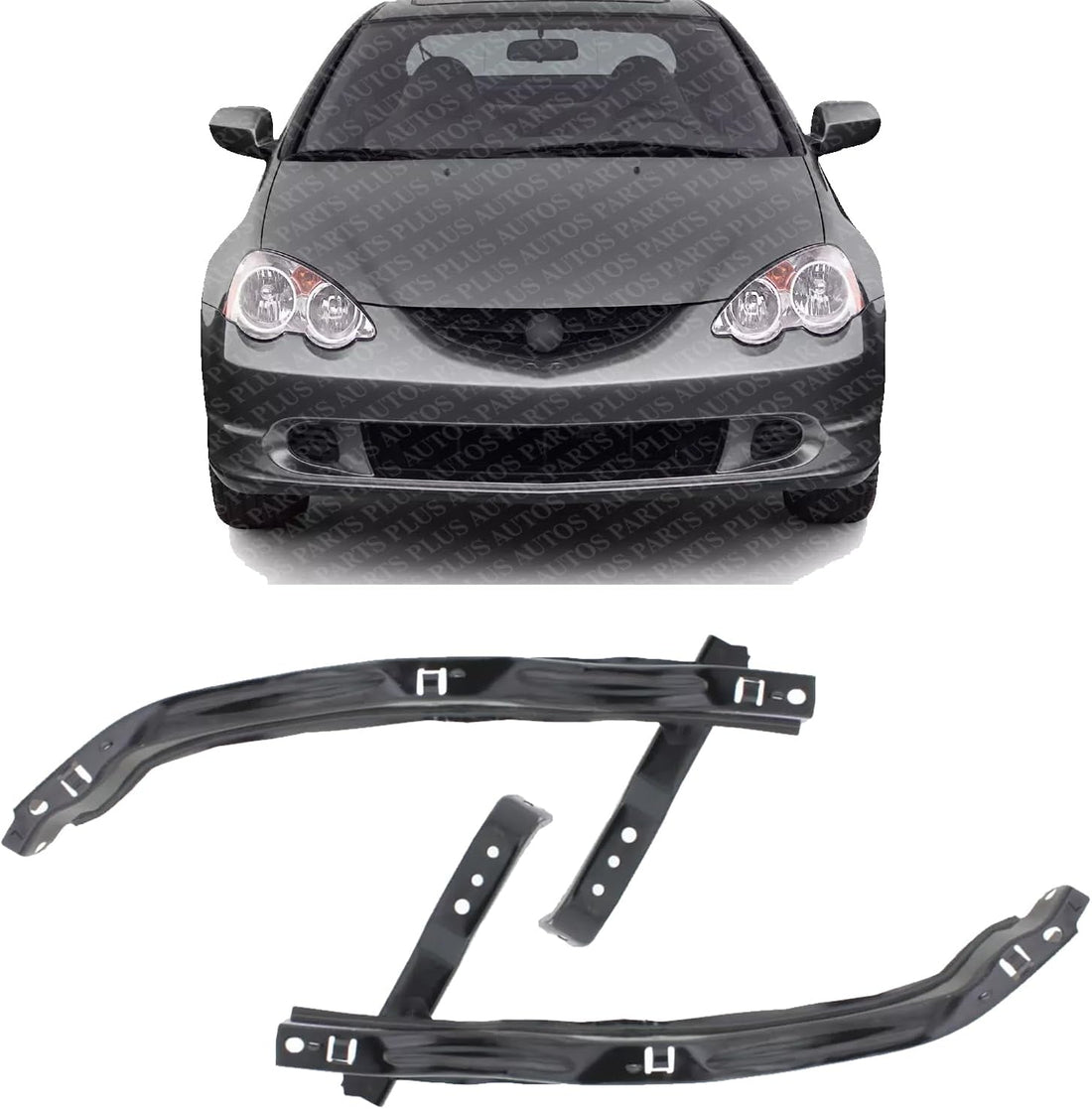 Set Of 2 Front Bumper Bracket Reinforcement Steel Right Passenger & Left Driver Side Direct Replacement Compatible With 2002-2004 Acura RSX AC1027102 AC1026102 71140S6M000
