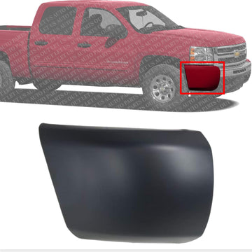 Front Bumper End Cap Primed Right Passenger Side Direct Replacement Compatible With 2007-2013 Chevrolet Silverado 1500 GM1017103 15891691