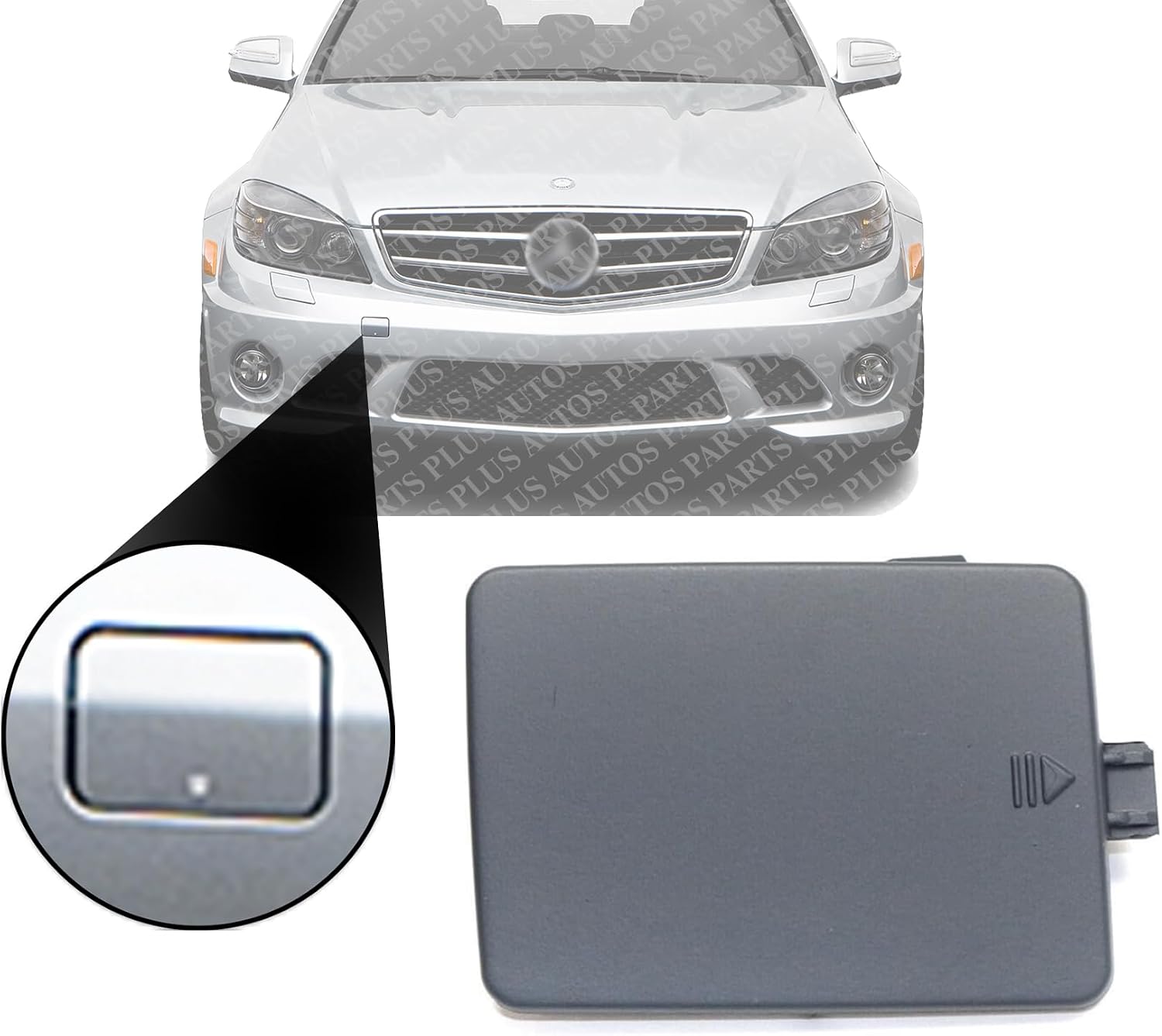 Front Bumper Tow Hook Cover Primed Direct Replacement Compatible With 2006-2010 Mercedes Benz R-Class MB1028103 2518850023