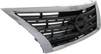 Front Grille Chrome Shell With Dark Gray Insert Direct Replacement Compatible With 2013-2015 Nissan Sentra NI1200253 623103RM0A