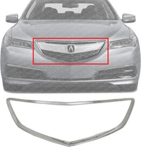 Front Grille Surround Molding Chrome Direct Replacement Compatible With 2015-2017 Acura TLX AC1202106 75105TZ3A01