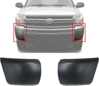 AUTOS PARTS PLUS Set Of 2 Front Bumper End Cap Primed Without Fog Light Hole Right & Left Side Direct Replacement Compatible With 2007-2013 Chevrolet Silverado 1500 GM1017103 GM1016103 15891691
